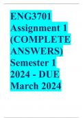 ENG3701 Assignment 1 &lpar;COMPLETE ANSWERS&rpar; Semester 1 2024 - DUE March 2024