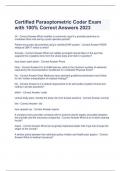 Certified Paraoptometric Coder Exam Questions and Answers Latest Guide 2024(Already Scored 100%)