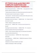 ATI TEAS 6 study guide Math 2023 COMPLETE QUESTIONS AND ANSWERS ALREADY PASSED A&plus;