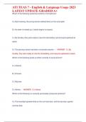 ATI TEAS 7 - English & Language Usage 2023 LATEST UPDATE GRADED A&plus;