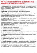 ATI TEAS 7 2023 COMPLETE QUESTIONS AND ANSWERS ALREADY PASSED A&plus;