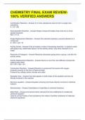 CHEMISTRY FINAL EXAM REVIEW- 100&percnt; VERIFIED ANSWERS