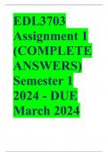 EDL3703 Assignment 1 (COMPLETE ANSWERS) Semester 1 2024 - DUE March 2024
