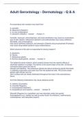 Adult Gerontology - Dermatology - Q & A Questions and Answers 2024