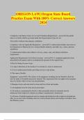 OREGON LAW&vert; Oregon State Board Practice Exam With 100&percnt; Correct Answers 2024
