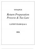 VITA&lpar;TCE&rpar; RETURN PREPARATION PROCESS & TAX LAW LATEST EXAM Q & A 2024&period;