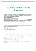 NURS 488 Final Practice Questions