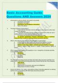 Basic Accounting Guide  Questions AND Answers 2024