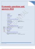 Economics questions and  answers 2024