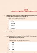 IGCSE Accounting Depreciation Questions and Answers 2024