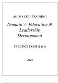 AHIMA CDIP TRAINING DOMAIN 2 &lpar;EDUCATION & LEADERSHIP DEVELOPMENT&rpar; PRACTICE EXAM 