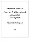 AHIMA CDIP TRAINING DOMAIN 2 (EDUCATION & LEADERSHIP DEVELOPMENT) PRACTICE EXAM