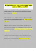 NHA phlebotomy technician exam latest update 100&percnt; pass 2024&sol;2025 100&percnt; GUARANTEED Pass