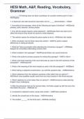 HESI MATH&comma; A&P&comma; READING&comma; VOCABULARY&comma; GRAMMAR&vert;ALREADY GRADED A&plus;