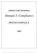 AHIMA CDIP TRAINING DOMAIN 5 (COMPLIANCE) PRACTICE EXAM Q & A 2024