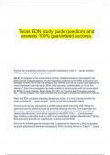  Texas BON study guide questions and answers 100% guaranteed success.