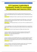 ATI Capstone Leadership & Community Health Pre-assessment |50 Questions and Answers 2024