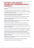 HESI MATH&comma; A&P&comma; READING&comma; VOCABULARY&comma; GRAMMAR&vert;ALREADY GRADED A&plus;