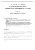ADVANCED FINANCIAL REPORTING 