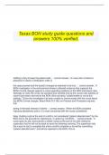    Texas BON study guide questions and answers 100% verified.
