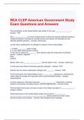REA CLEP American Government Study Exam Questions and Answers