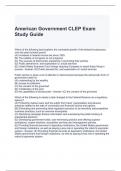 American Government CLEP Exam Study Guide latest updated
