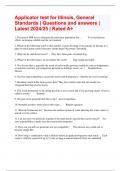 Applicator test for Illinois, General Standards | Questions and answers | Latest 2024/25 | Rated A+