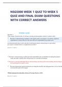 NSG5000 WEEK 1 QUIZ TO WEEK 5 QUIZ AND FINAL EXAM QUESTIONS WITH CORRECT ANSWERS