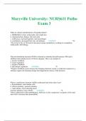 Maryville University: NURS611 Patho Exam 3 