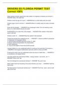 DRIVERS ED FLORIDA PERMIT TEST Correct 100&percnt;