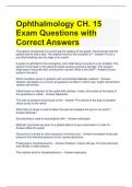 Ophthalmology CH. 15 Exam Questions with Correct Answers 