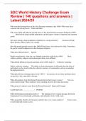 SDC World History Challenge Exam Review &vert; 140 questions and answers &vert; Latest 2024&sol;25