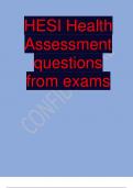 HESI Health Assessment questions from exams.HESI Health Assessment questions from exams.