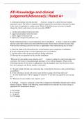 ATI-Knowledge and clinical judgement&lpar;Advanced&rpar; &vert; Rated A&plus;