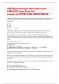 ATI Pharmacology Proctored exam 2024&sol;2025 questions and answers&lpar;LATEST 2024 &sol;2025UPDATE&rpar;