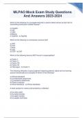 MLPAO Mock Exam Study Questions And Answers 2023-2024 Graded A&plus;