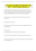 NYS EMT-B WRITTEN REVIEW with 100&percnt; Verified Solutions &vert;Rated A&plus;