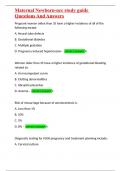 Maternal Newborn-ncc study guide Questions And Answers