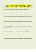CNA "NNAAP Nurse Aide Practice Writing Exam with Verified solutions&vert; Rated A&plus;