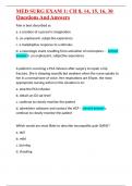 MED SURG EXAM 1&colon; CH 8&comma; 14&comma; 15&comma; 16&comma; 30 Questions And Answers