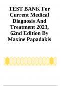 TEST BANK For Current Medical Diagnosis And Treatment 2023, 62nd Edition By Maxine Papadakis