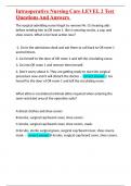 Intraoperative Nursing Care LEVEL 2 Test Questions And Answers 