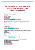 BSC2085 ANATOMY & PHYSIOLOGY EXAM 1 2024 QUESTIONS AND DETAILED ANSWERS