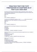 PRACTICE TEST FOR TCFP  FIREFIGHTER I/II CHAPTERS 36-37  TEST Q & A 2023-2024