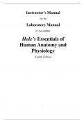 Instructor’s Manual for the Laboratory Manual to Accompany  Hole’s Essentials of Human Anatomy and Physiology Eighth Edition