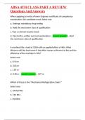 ABSA 4TH CLASS PART A REVIEW Questions And Answers