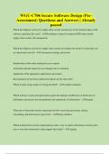 WGU-C706 Secure Software Design &lpar;Pre- Assessment&rpar; Questions and Answers &vert; Already passed