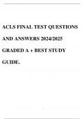 ACLS FINAL TEST QUESTIONS AND ANSWERS 2024/2025 GRADED A + BEST STUDY GUIDE.