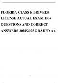 FLORIDA CLASS E DRIVERS LICENSE ACTUAL EXAM 100+ QUESTIONS AND CORRECT ANSWERS 2024/2025 GRADED A+