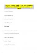 Sp2 U12 Medical words CASC 2024 Questions and answers with 100&percnt; correct solutions &vert; A&plus; Grade